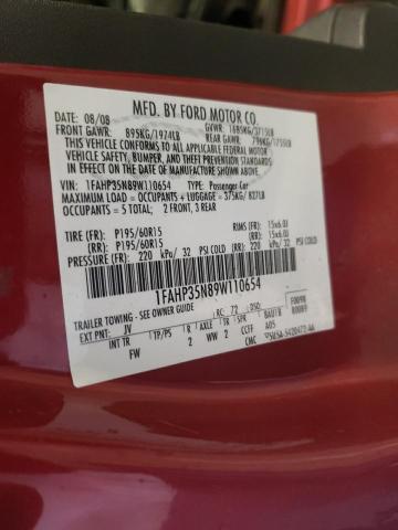 Photo 10 from auction – 2009 FORD FOCUS SE with VIN 1FAHP35N89W110654