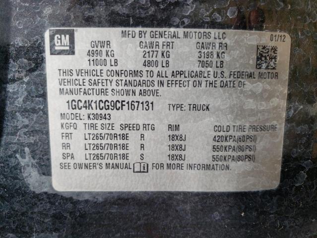 Photo 10 from auction – 2012 CHEVROLET SILVERADO with VIN 1GC4K1CG9CF167131
