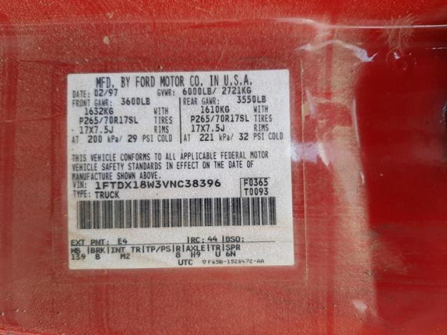 Photo 10 from auction – 1997 FORD F150 with VIN 1FTDX18W3VNC38396