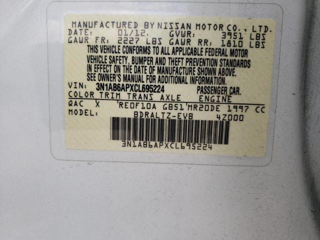 Photo 10 from auction – 2012 NISSAN SENTRA 2.0 with VIN 3N1AB6APXCL695224