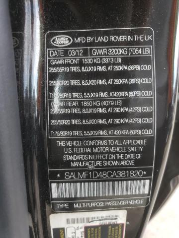 Photo 10 from auction – 2012 LAND ROVER RANGE ROVE with VIN SALMF1D48CA381820