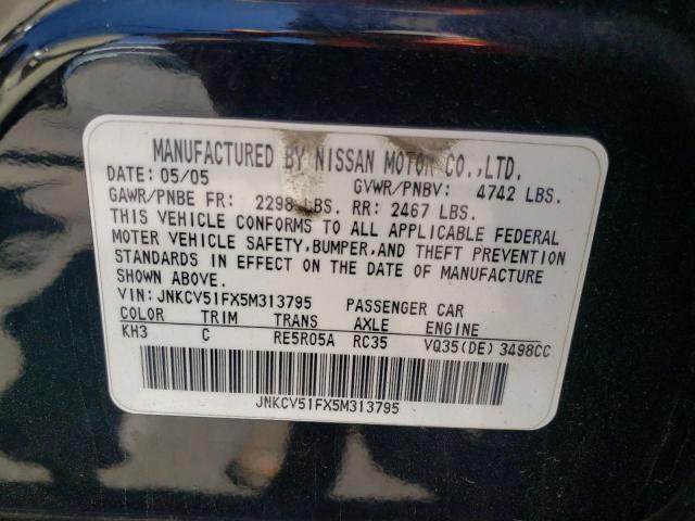 Photo 10 from auction – 2005 INFINITI G35 with VIN JNKCV51FX5M313795