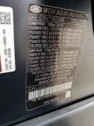 Photo 10 from auction – 2018 LAND ROVER RANGE ROVE with VIN SALGS2SV4JA515035