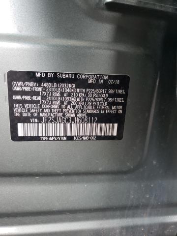 Photo 10 from auction – 2018 SUBARU FORESTER 2 with VIN JF2SJAGC3JH608112
