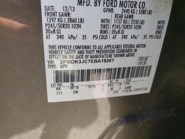 Photo 10 from auction – 2014 FORD EDGE SEL with VIN 2FMDK3JC7EBA18261