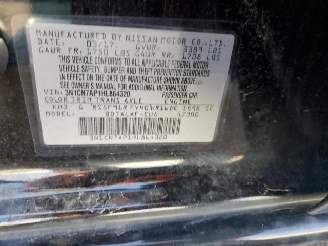 Photo 10 from auction – 2017 NISSAN VERSA S with VIN 3N1CN7AP1HL864320