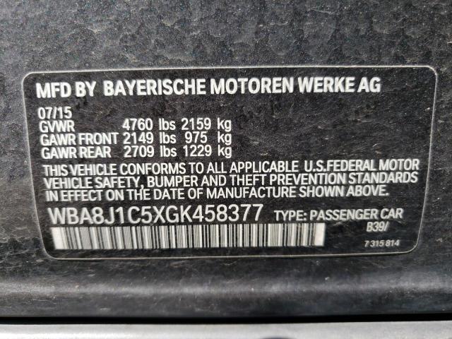 Photo 10 from auction – 2016 BMW 328 D XDRI with VIN WBA8J1C5XGK458377