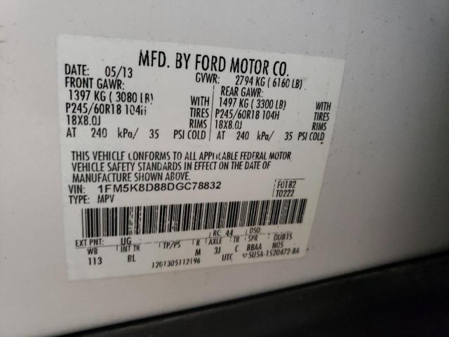 Photo 10 from auction – 2013 FORD EXPLORER X with VIN 1FM5K8D88DGC78832