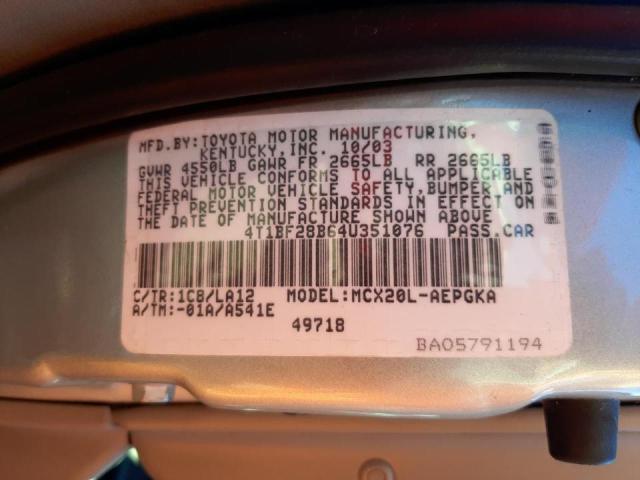 Photo 10 from auction – 2004 TOYOTA AVALON with VIN 4T1BF28B64U351076