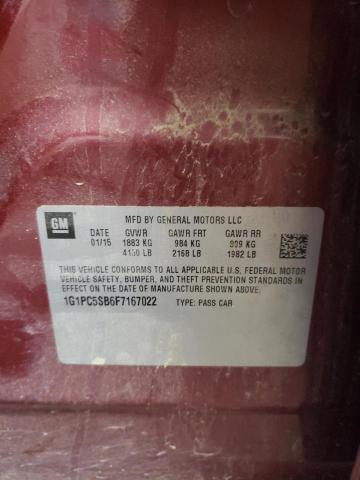 Photo 10 from auction – 2015 CHEVROLET CRUZE LT with VIN 1G1PC5SB6F7167022