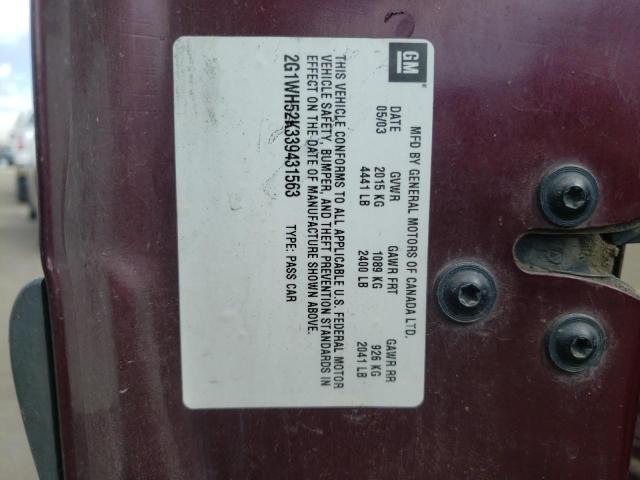 Photo 10 from auction – 2003 CHEVROLET IMPALA LS with VIN 2G1WH52K339431563