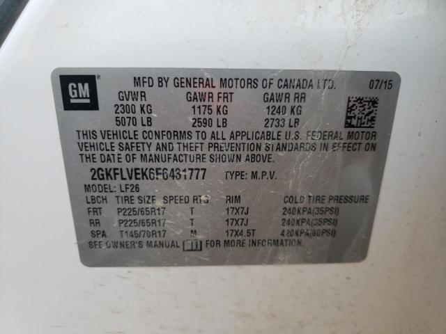 Фото 10 с аукциона – 2015 GMC TERRAIN SL с VIN 2GKFLVEK6F6431777