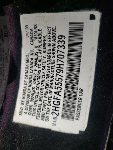 Photo 10 from auction – 2009 HONDA CIVIC SI with VIN 2HGFA55579H707339