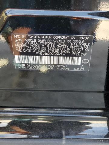 Photo 10 from auction – 2009 LEXUS ES 350 with VIN JTHBJ46G092342176