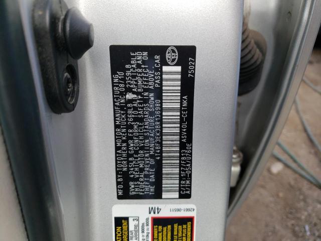 Photo 10 from auction – 2011 TOYOTA CAMRY BASE with VIN 4T4BF3EK3BR136980