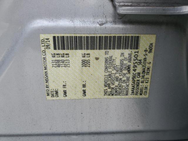Photo 10 from auction – 2014 NISSAN MAXIMA S with VIN 1N4AA5AP9EC495501