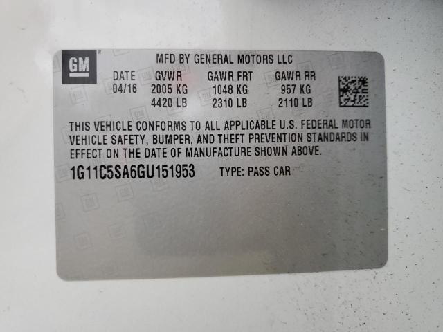 Photo 10 from auction – 2016 CHEVROLET MALIBU LIM with VIN 1G11C5SA6GU151953