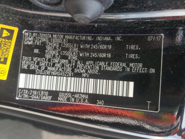 Zdjęcie 10 z aukcji – 2017 TOYOTA HIGHLANDER z VIN 5TDJZRFH6HS452281