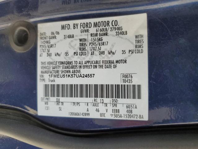 Photo 10 from auction – 2007 FORD EXPLORER S with VIN 1FMEU51K57UA24557