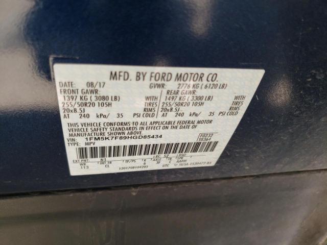 Photo 10 from auction – 2017 FORD EXPLORER L with VIN 1FM5K7F89HGD85434