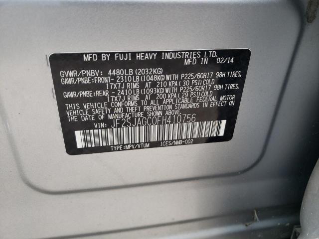 Photo 10 from auction – 2015 SUBARU FORESTER 2 with VIN JF2SJAGC0FH410756
