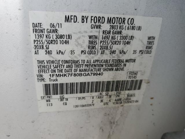 Photo 10 from auction – 2011 FORD EXPLORER L with VIN 1FMHK7F80BGA79940