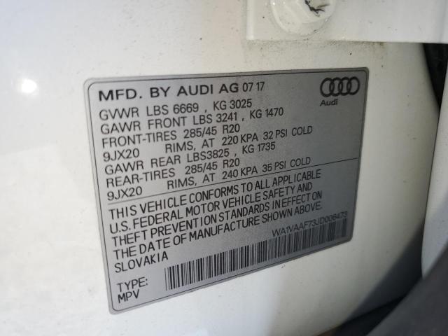 Photo 10 from auction – 2018 AUDI Q7 PRESTIG with VIN WA1VAAF73JD006473