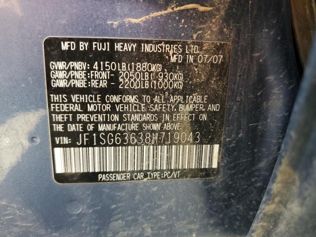 Photo 10 from auction – 2008 SUBARU FORESTER with VIN JF1SG63638H719043