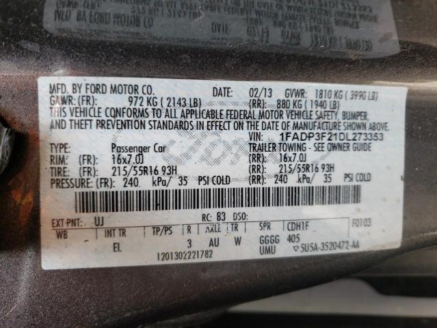 Photo 10 from auction – 2013 FORD FOCUS SE with VIN 1FADP3F21DL273353