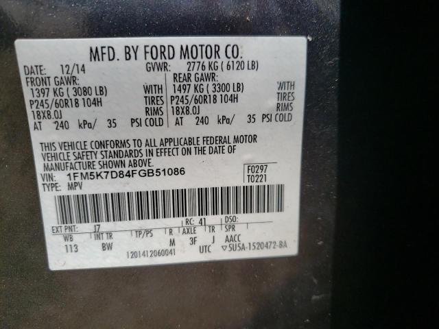 Photo 10 from auction – 2015 FORD EXPLORER X with VIN 1FM5K7D84FGB51086