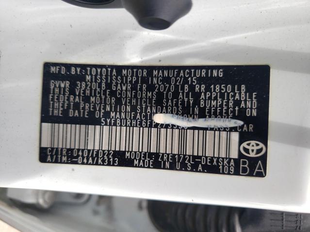 Photo 10 from auction – 2015 TOYOTA COROLLA L with VIN 5YFBURHE6FP273539