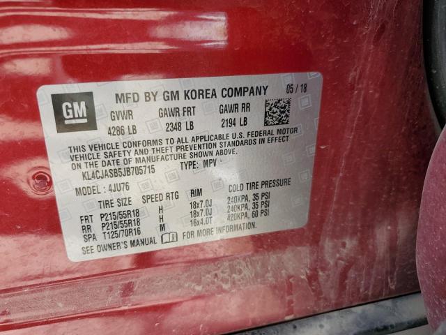 Photo 10 from auction – 2018 BUICK ENCORE PRE with VIN KL4CJASB5JB705715