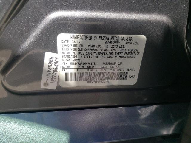 Photo 10 from auction – 2017 INFINITI Q50 PREMIU with VIN JN1EV7AP4HM743781