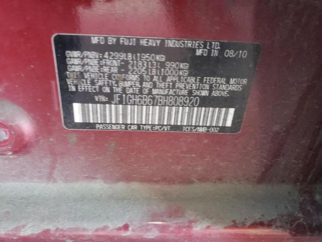 Photo 10 from auction – 2011 SUBARU IMPREZA 2. with VIN JF1GH6B67BH808920