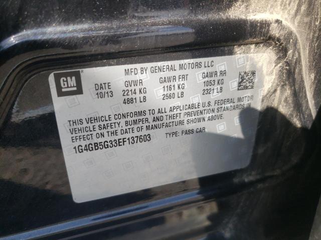 Photo 10 from auction – 2014 BUICK LACROSSE with VIN 1G4GB5G33EF137603