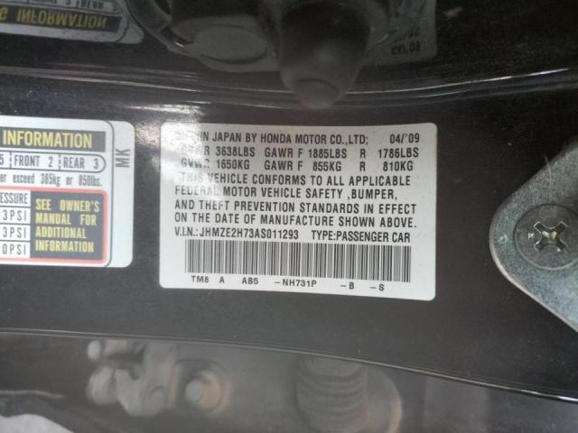 Photo 10 from auction – 2010 HONDA INSIGHT EX with VIN JHMZE2H73AS011293