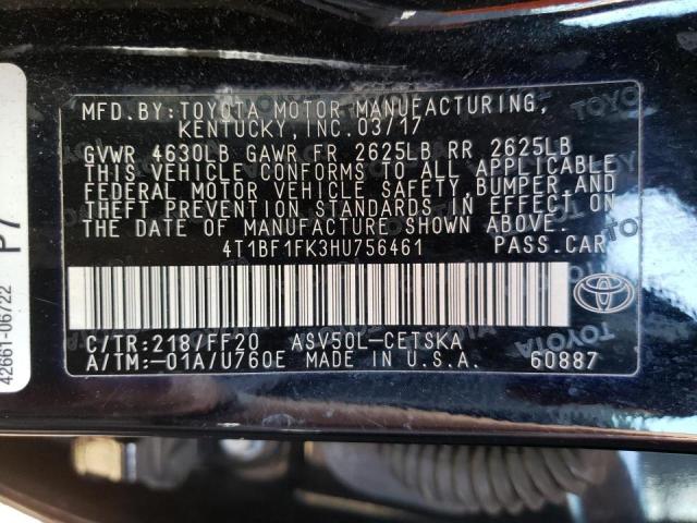 Photo 10 from auction – 2017 TOYOTA CAMRY LE with VIN 4T1BF1FK3HU756461