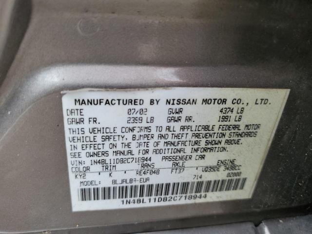 Photo 10 from auction – 2002 NISSAN ALTIMA SE with VIN 1N4BL11D82C718944