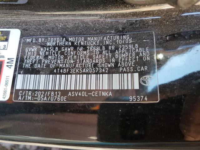 Photo 10 from auction – 2010 TOYOTA CAMRY BASE with VIN 4T4BF3EK5AR057342