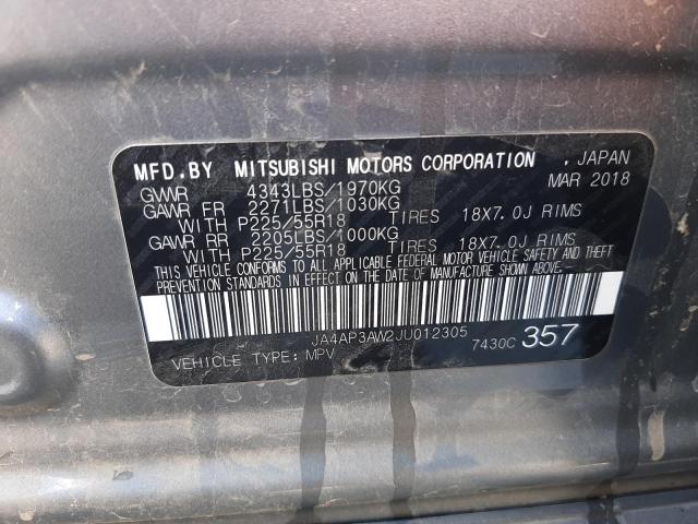Photo 10 from auction – 2018 MITSUBISHI OUTLANDER with VIN JA4AP3AW2JU012305