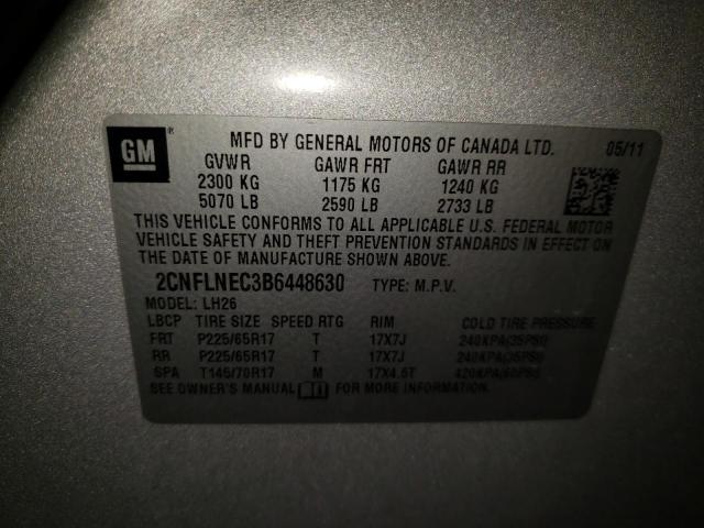 Photo 10 from auction – 2011 CHEVROLET EQUINOX LT with VIN 2CNFLNEC3B6448630