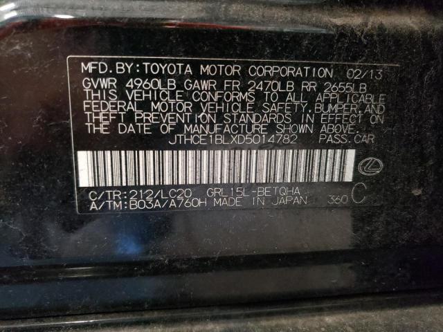 Photo 10 from auction – 2013 LEXUS GS 350 with VIN JTHCE1BLXD5014782