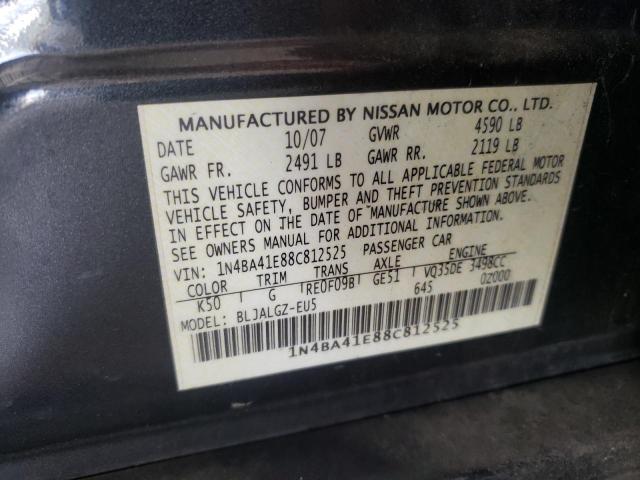 Photo 10 from auction – 2008 NISSAN MAXIMA SE with VIN 1N4BA41E88C812525