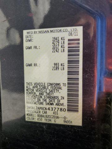 Photo 10 from auction – 2012 NISSAN ALTIMA BAS with VIN 1N4AL2APXCN437780