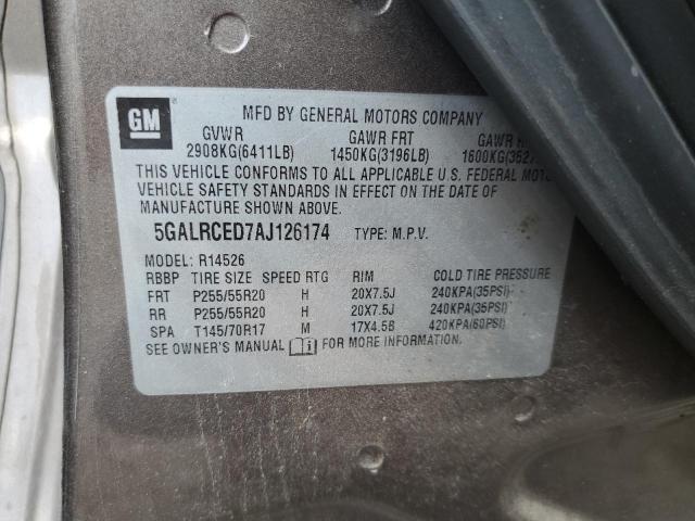 Photo 10 from auction – 2010 BUICK ENCLAVE CX with VIN 5GALRCED7AJ126174