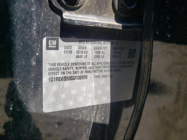 Photo 10 from auction – 2016 CHEVROLET VOLT LTZ with VIN 1G1RD6S50GU136809