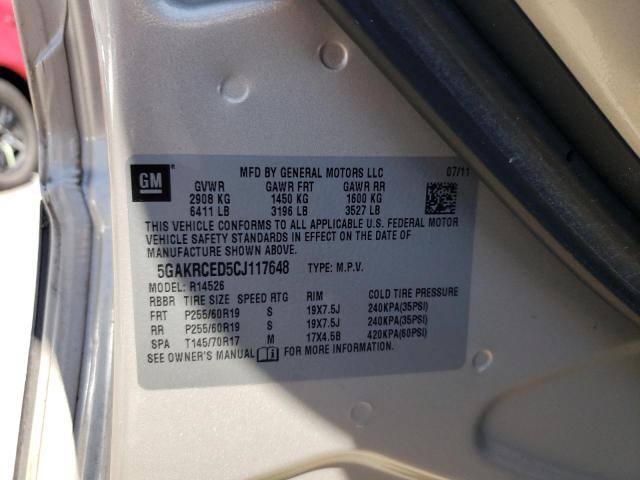 Photo 10 from auction – 2012 BUICK ENCLAVE with VIN 5GAKRCED5CJ117648