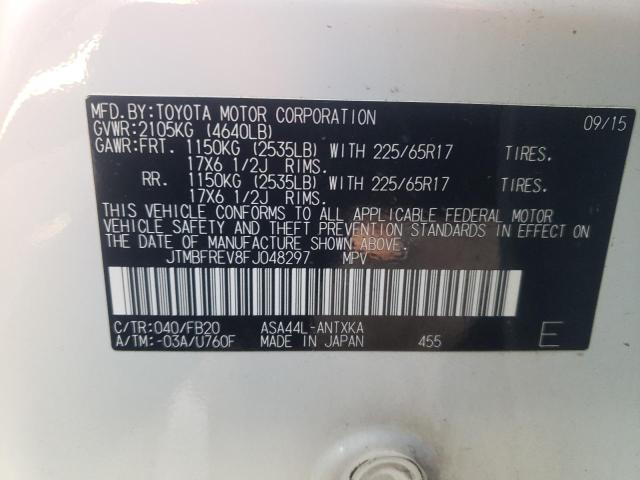 Photo 10 from auction – 2015 TOYOTA RAV4 LE with VIN JTMBFREV8FJ048297