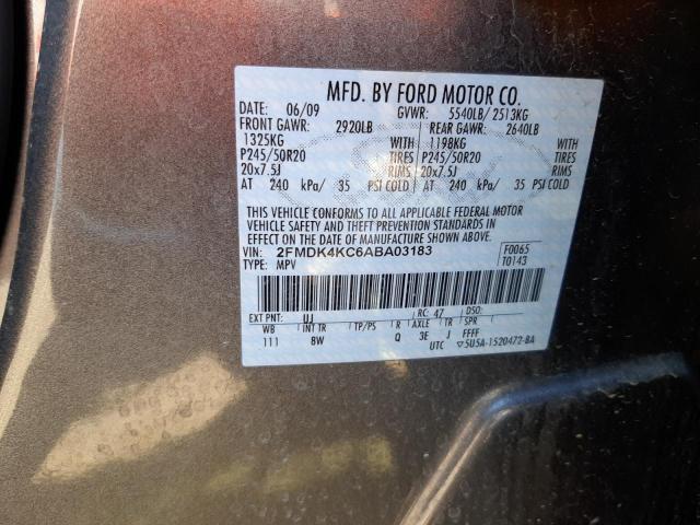 Photo 10 from auction – 2010 FORD EDGE LIMIT with VIN 2FMDK4KC6ABA03183
