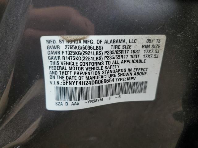 Photo 10 from auction – 2013 HONDA PILOT LX with VIN 5FNYF4H24DB066654